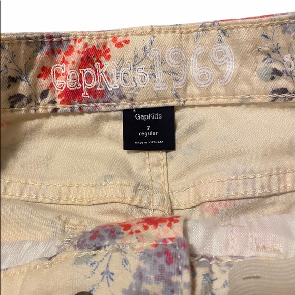 Girls Denim Floral Jeans Size 7R - Picture 4 of 4